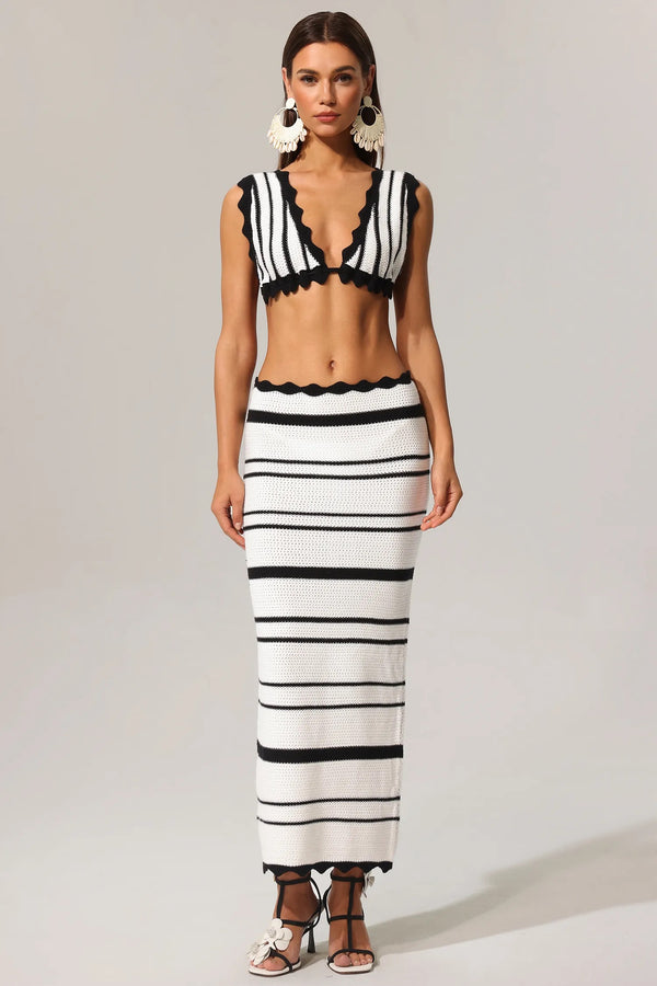 Ganas Hollow Out High Slit Two-Piece
