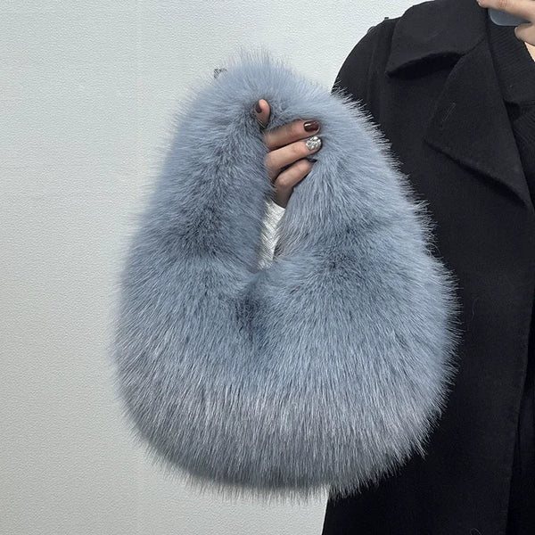 Lulu Luxury Soft Plush Half Moon Bag