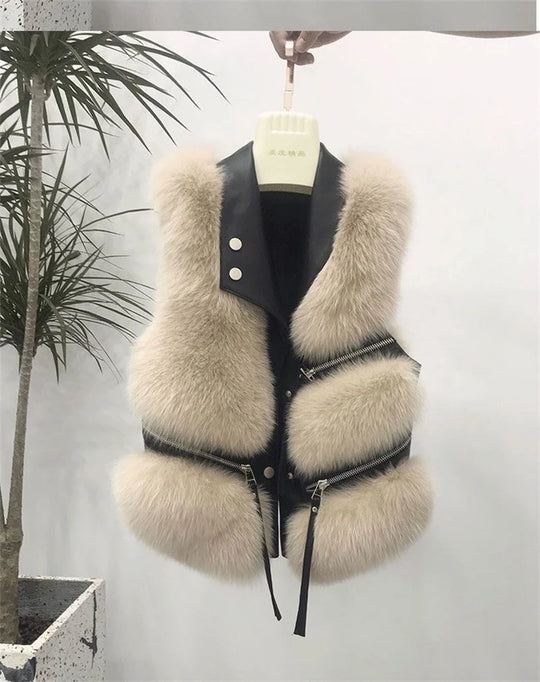 Autum Sleeveless Lady Waistcoat Coat