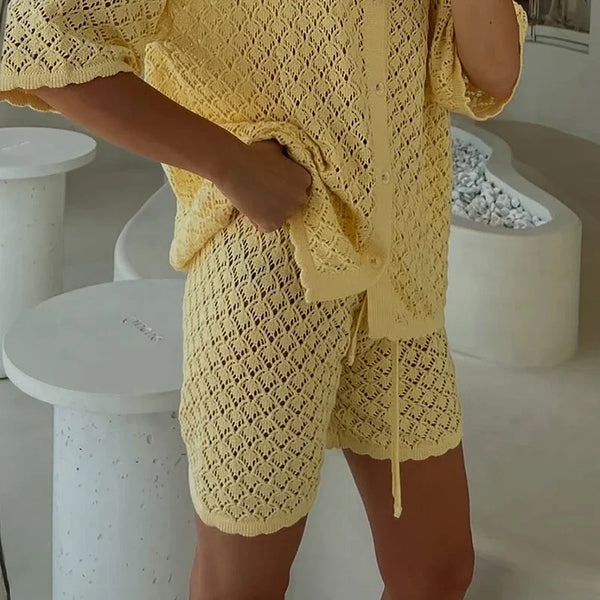 Holiday Hollow Out Knit Crochet