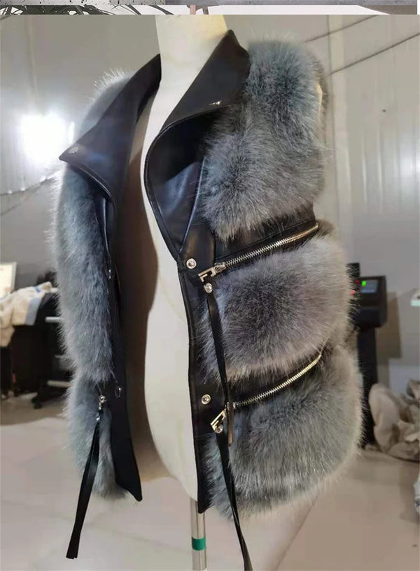 Autum Sleeveless Lady Waistcoat Coat