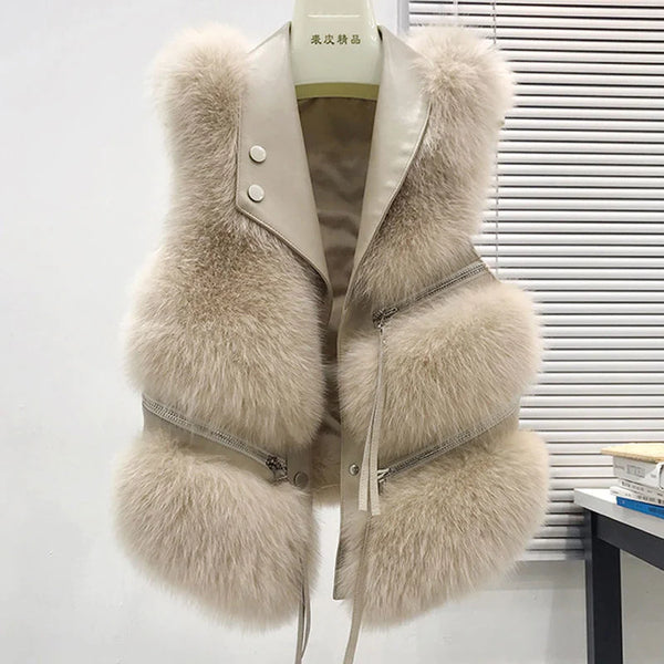 Autum Sleeveless Lady Waistcoat Coat