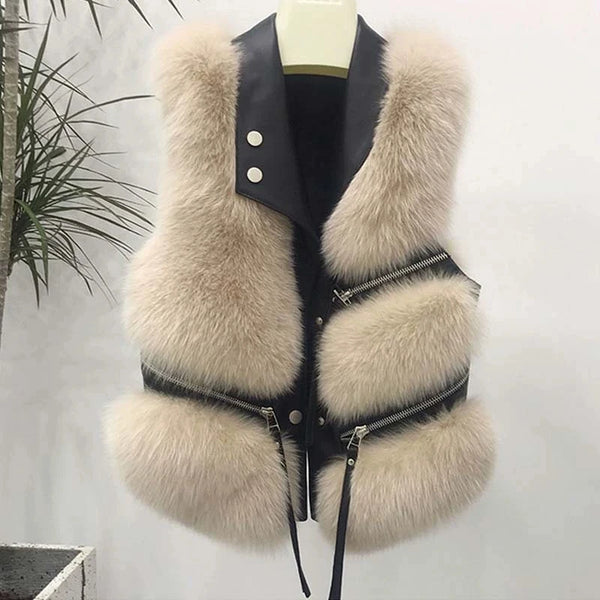 Autum Sleeveless Lady Waistcoat Coat
