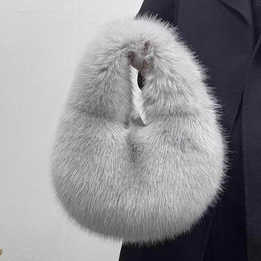Lulu Luxury Soft Plush Half Moon Bag